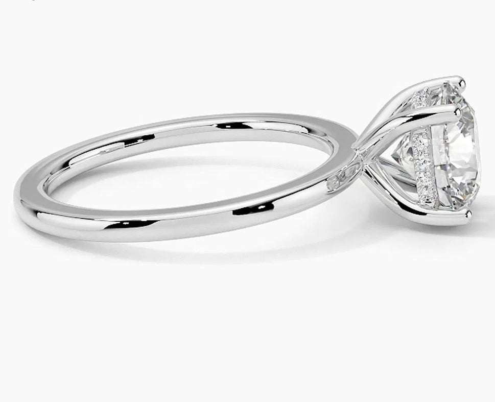 HIDDEN HALO RING-Round Cut Diamond