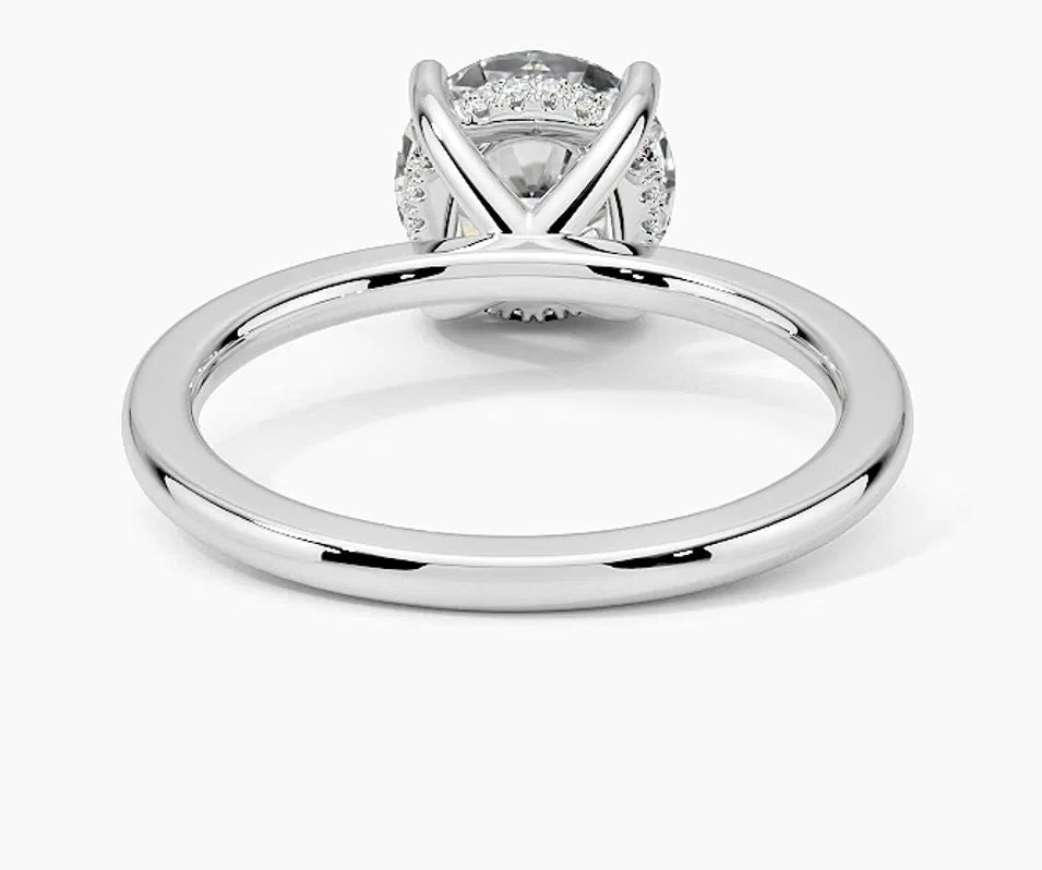 HIDDEN HALO RING-Round Cut Diamond