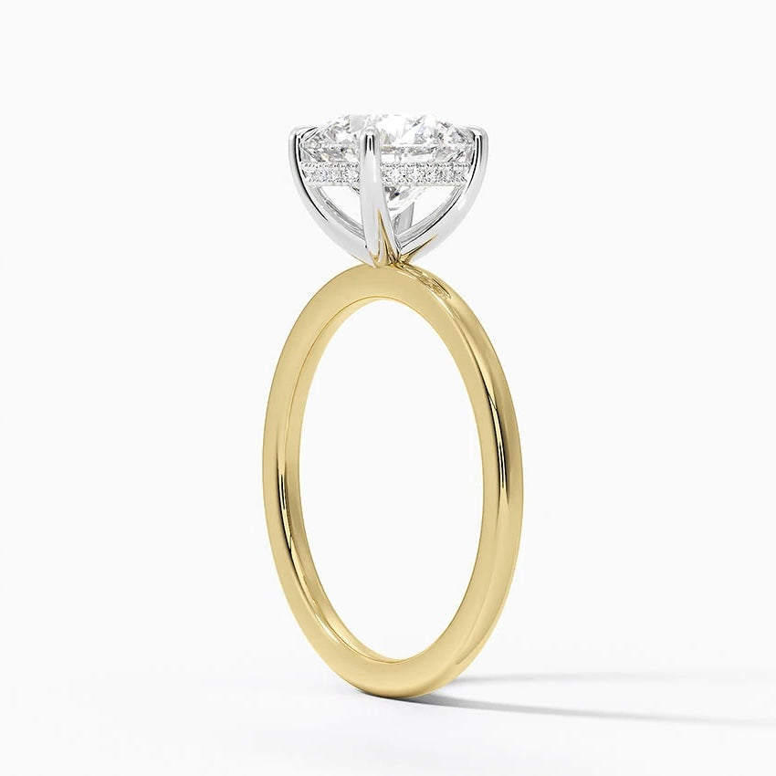HIDDEN HALO RING-Round Cut Diamond