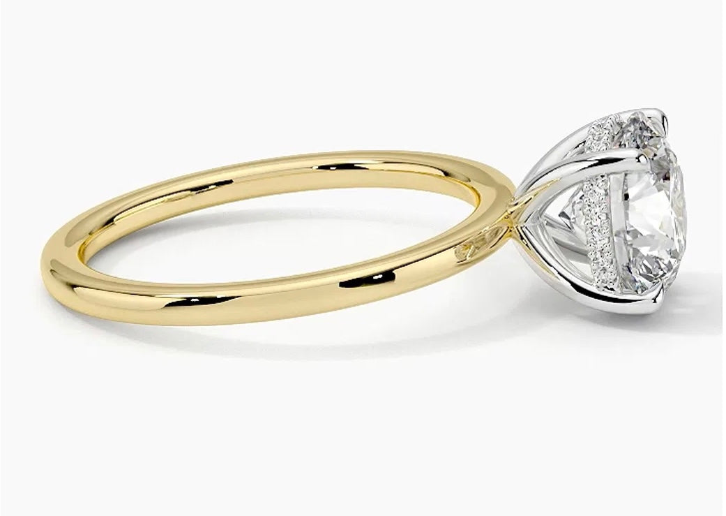 HIDDEN HALO RING-Round Cut Diamond