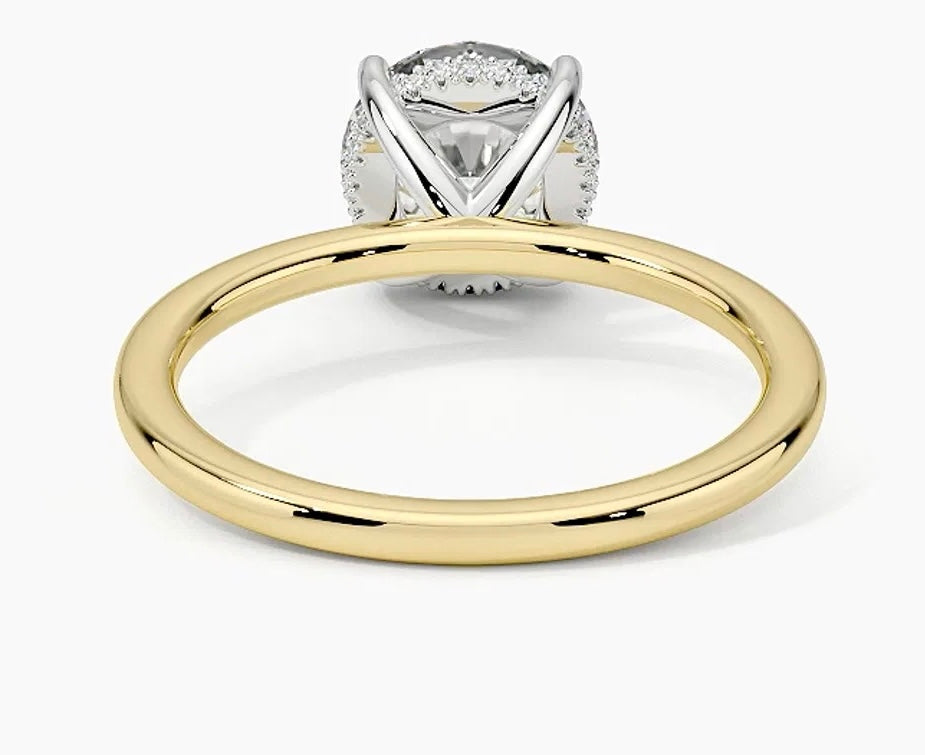 HIDDEN HALO RING-Round Cut Diamond