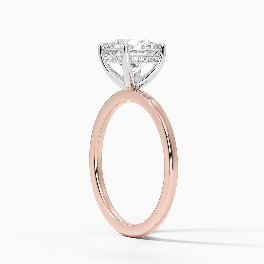 HIDDEN HALO RING-Round Cut Diamond
