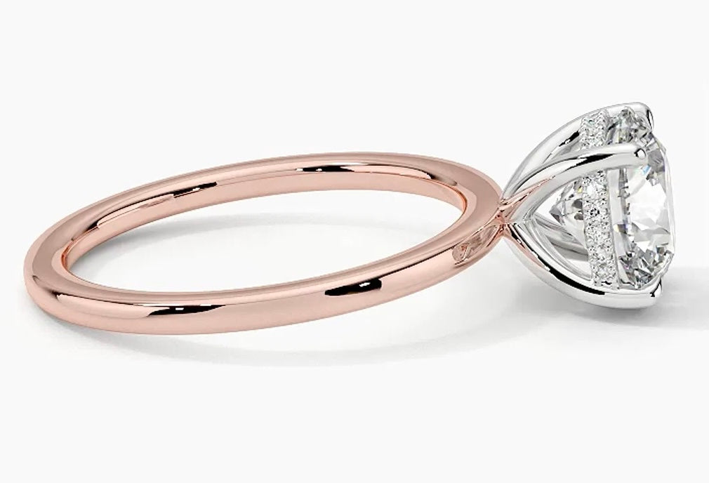 HIDDEN HALO RING-Round Cut Diamond