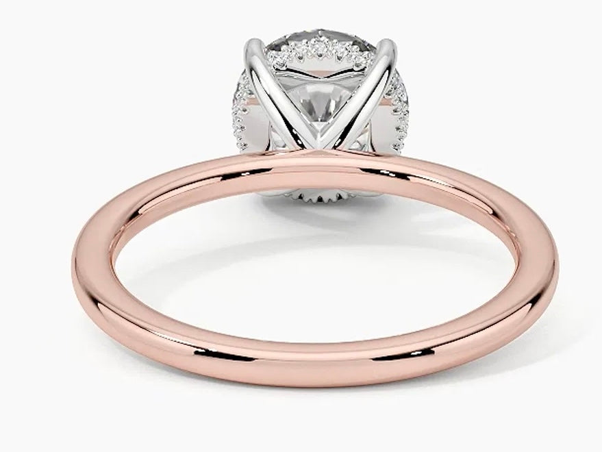 HIDDEN HALO RING-Round Cut Diamond