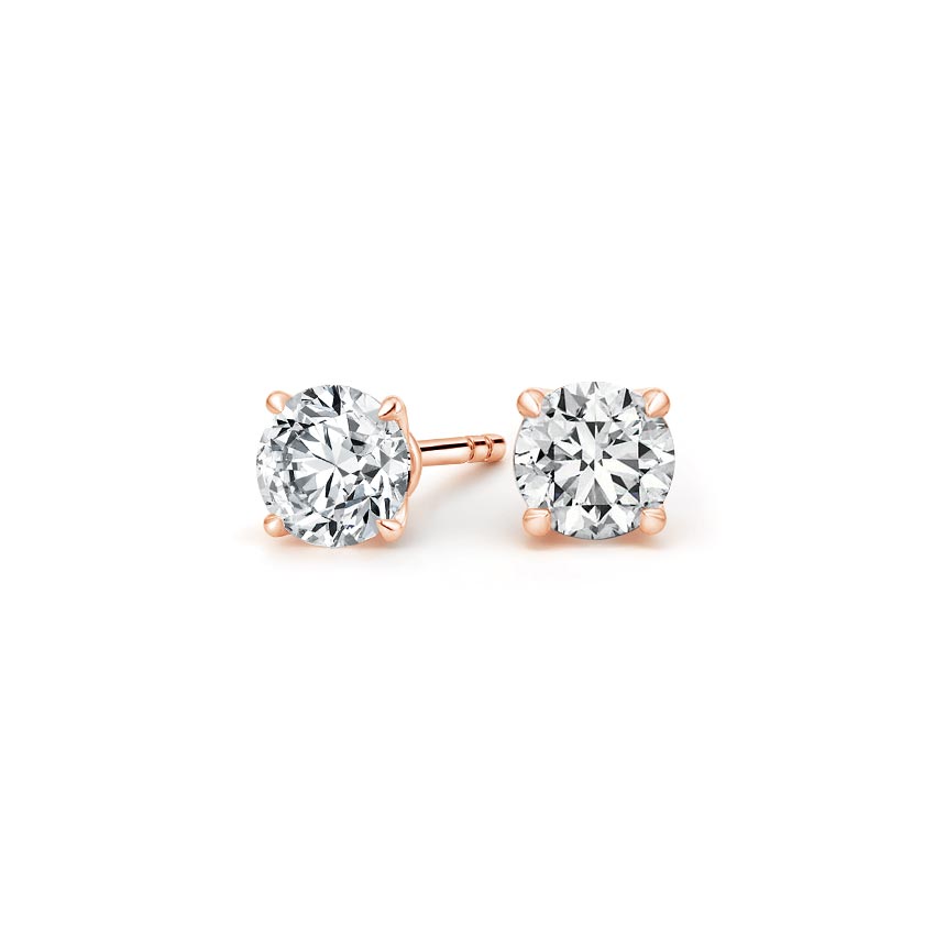 Round Diamond Stud Earrings