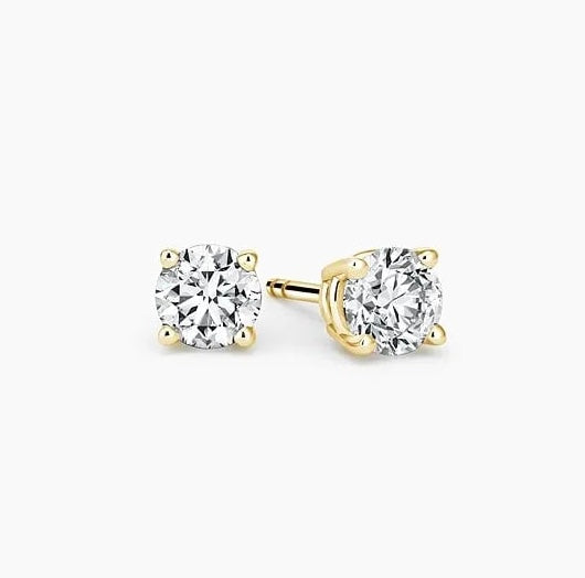 Round Diamond Stud Earrings