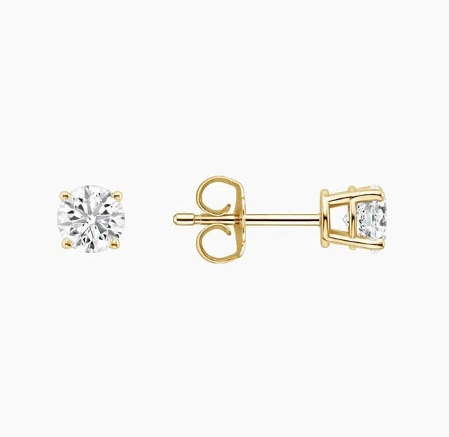 Round Diamond Stud Earrings