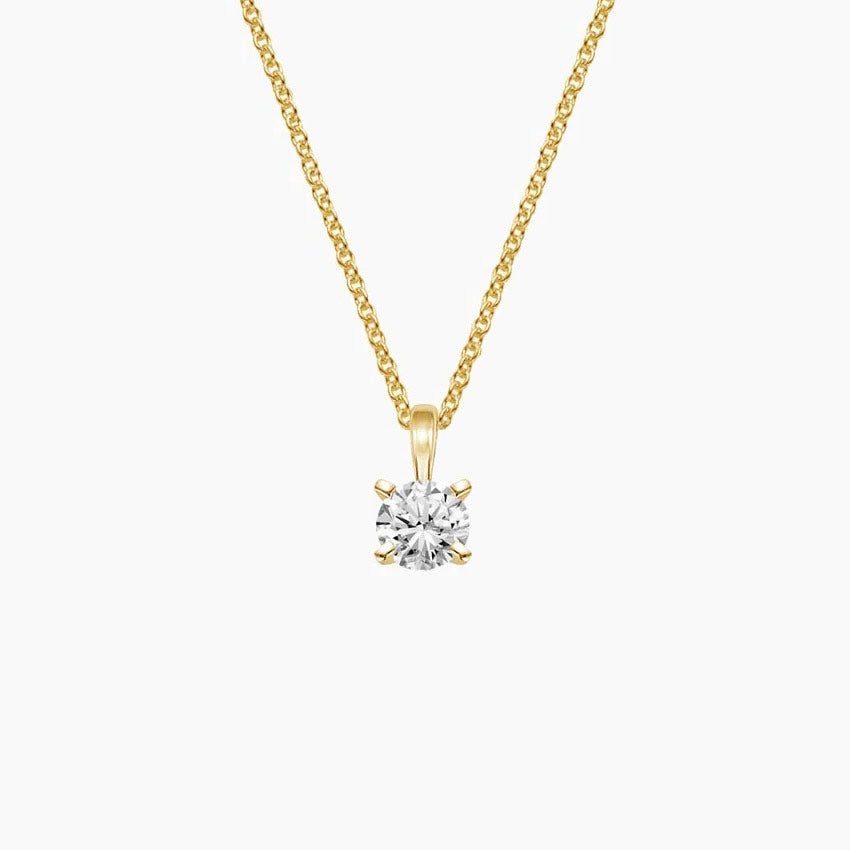 SOLITAIRE DIAMOND NECKLACE-Round Cut Diamond