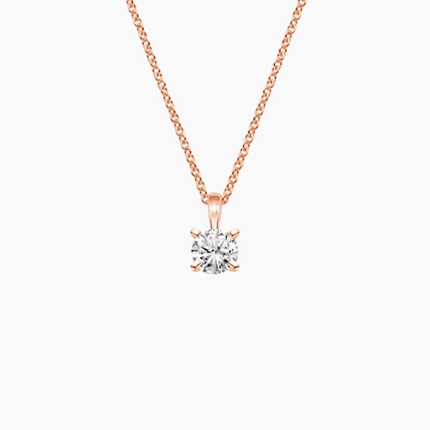 SOLITAIRE DIAMOND NECKLACE-Round Cut Diamond