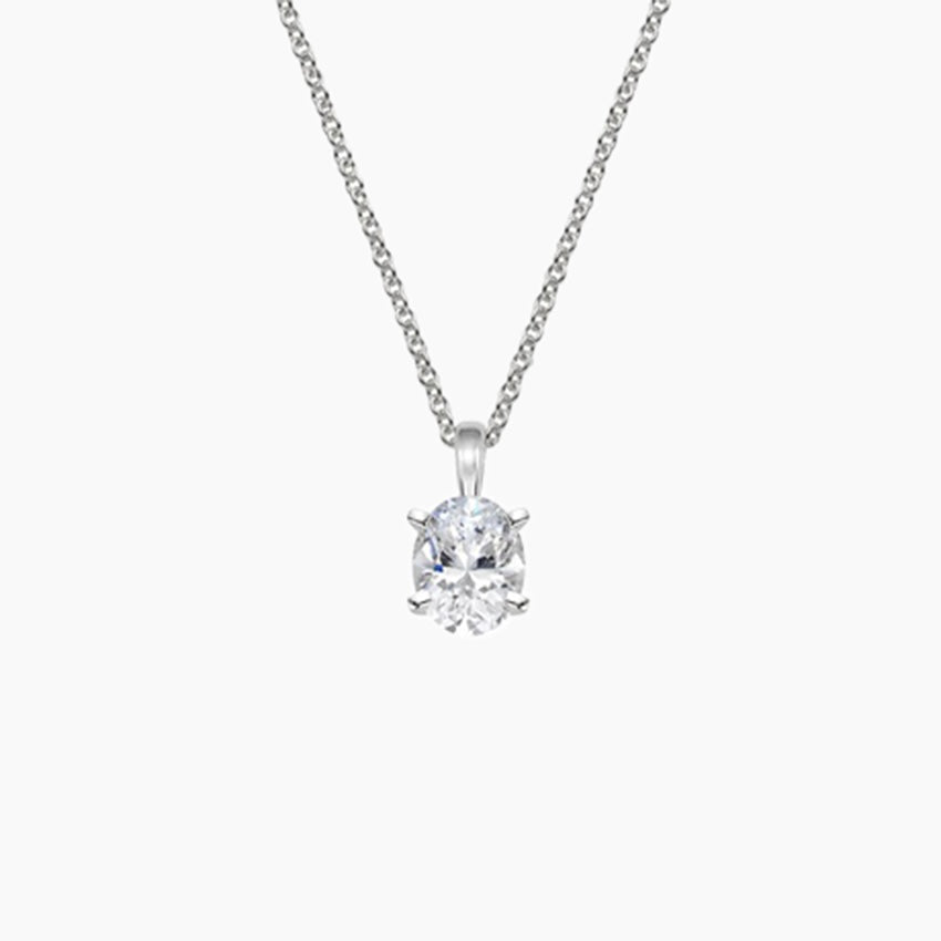 SOLITAIRE DIAMOND NECKLACE-Oval Cut Diamond