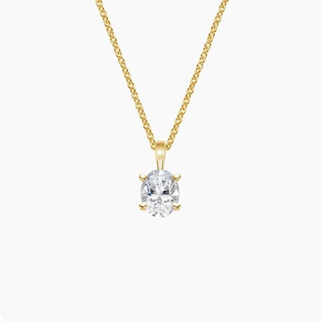 SOLITAIRE DIAMOND NECKLACE-Oval Cut Diamond