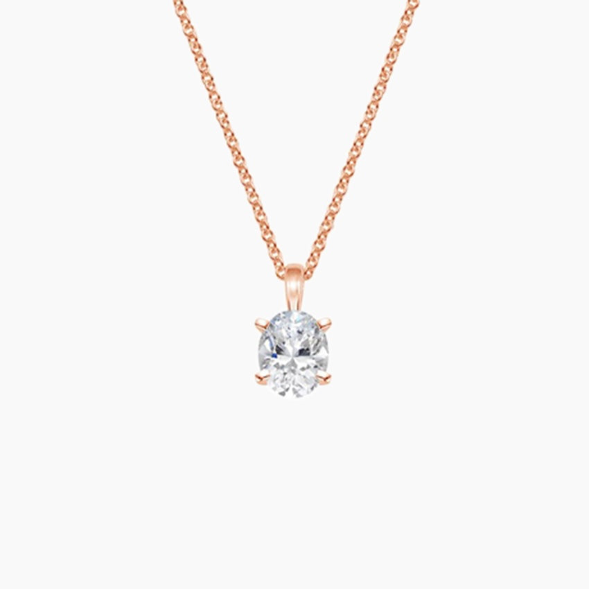 SOLITAIRE DIAMOND NECKLACE-Oval Cut Diamond