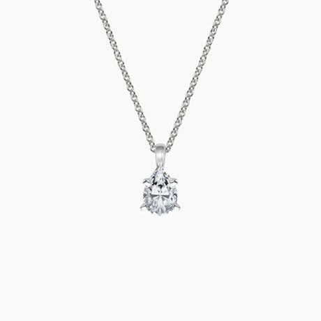 SOLITAIRE DIAMOND NECKLACE-Pear Cut Diamond