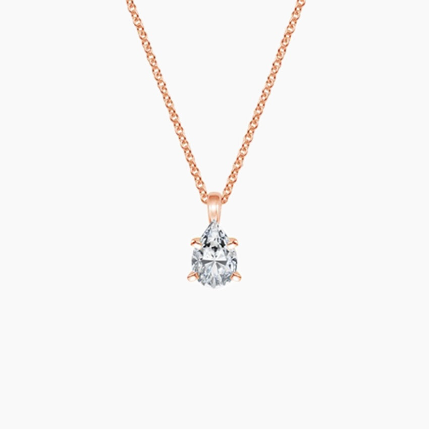 SOLITAIRE DIAMOND NECKLACE-Pear Cut Diamond