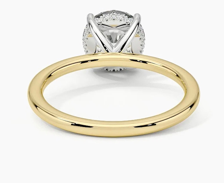 HIDDEN HALO RING-Round Cut  Diamond