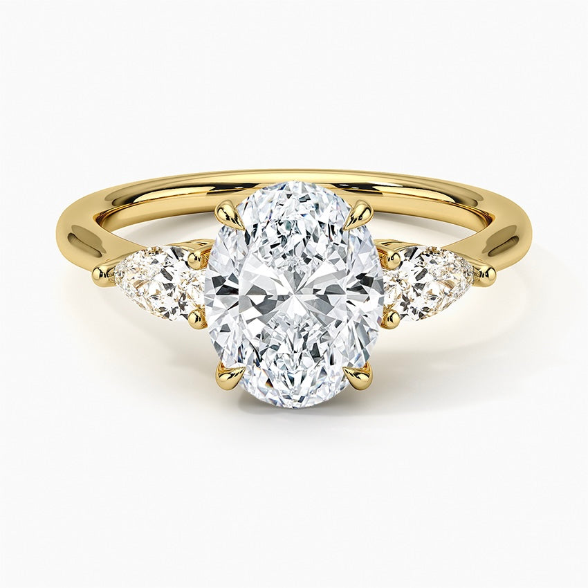 TRILOGY RING-Oval Cut Diamond