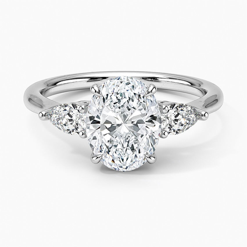 TRILOGY RING-Oval Cut Diamond