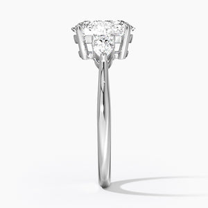TRILOGY RING-Oval Cut Diamond