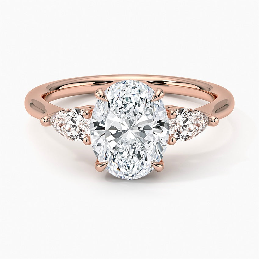 TRILOGY RING-Oval Cut Diamond