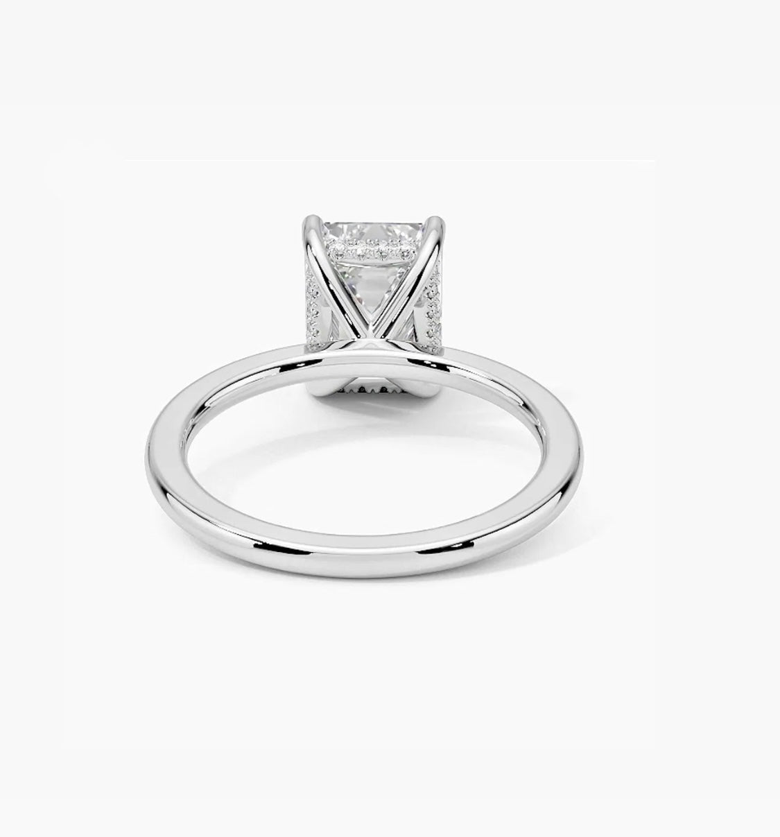 HIDDEN HALO-Emerald Cut Diamond