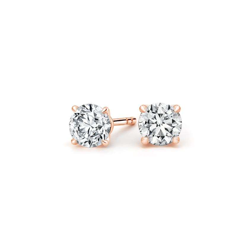 Round Diamond Stud Earrings