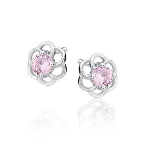 Pink Flower Earrings