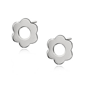 Flower Stud Earrings Sterling Silver 925