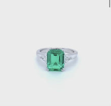 Load and play video in Gallery viewer, Emerald Cut Natural Emerald Ring
