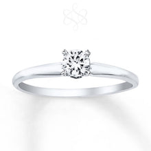 Load image into Gallery viewer, Natural Diamond Solitaire Ring 0.18ct (J/VS2) 14K White Gold
