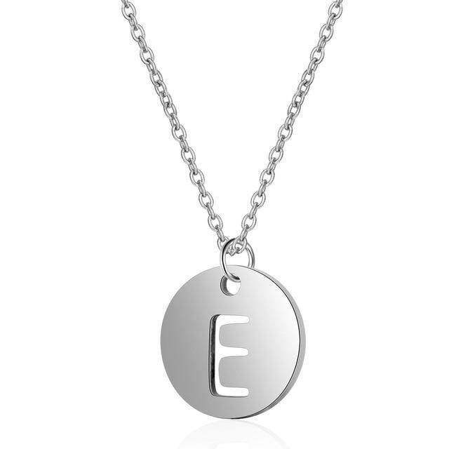 Initial Silver Necklace E