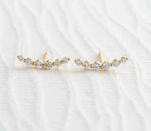 Load image into Gallery viewer, Curved Diamond Stud Earrings
