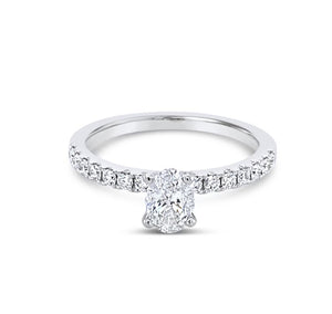 Natural Diamond Solitaire Ring 0.50ct (G/VS2), Oval Cut