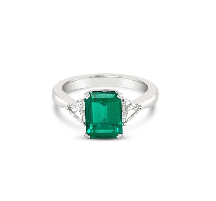 Emerald Cut Natural Emerald Ring
