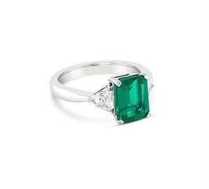 Emerald Cut Natural Emerald Ring