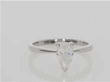 Load and play video in Gallery viewer, Natural Diamond Solitaire Ring, Pear Shape  0.30ct (K/SI1) 14K Gold
