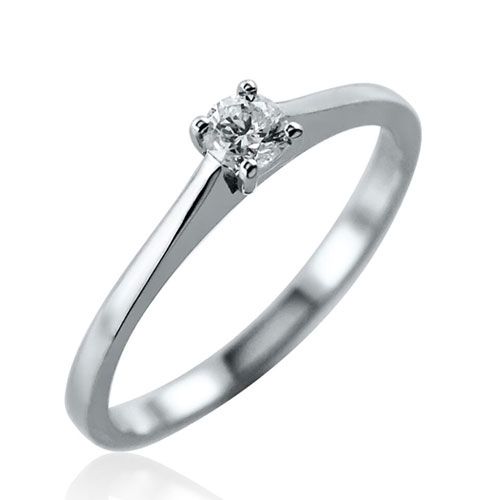 Engagement Ring-Natural Diamond Solitaire Ring/ LULUDIAMONDS®