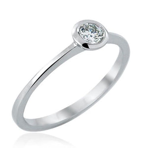 Engagement Ring-Natural Diamond Solitaire Ring Bezel/LULU DIAMONDS®