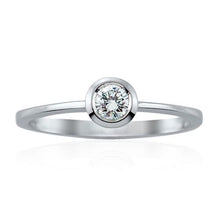 Load image into Gallery viewer, Engagement Ring-Natural Diamond Solitaire Ring Bezel/LULU DIAMONDS®
