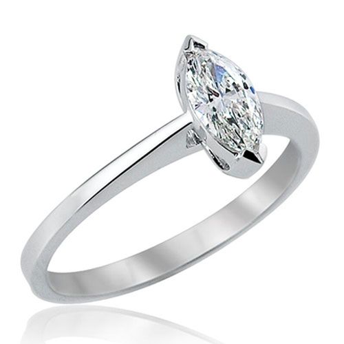 Marquise Cut Natural Diamond Solitaire Ring/ Engagement Ring/LULU DIAMONDS®